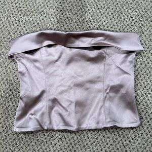 Aritzia Lavender Satin Crop Top